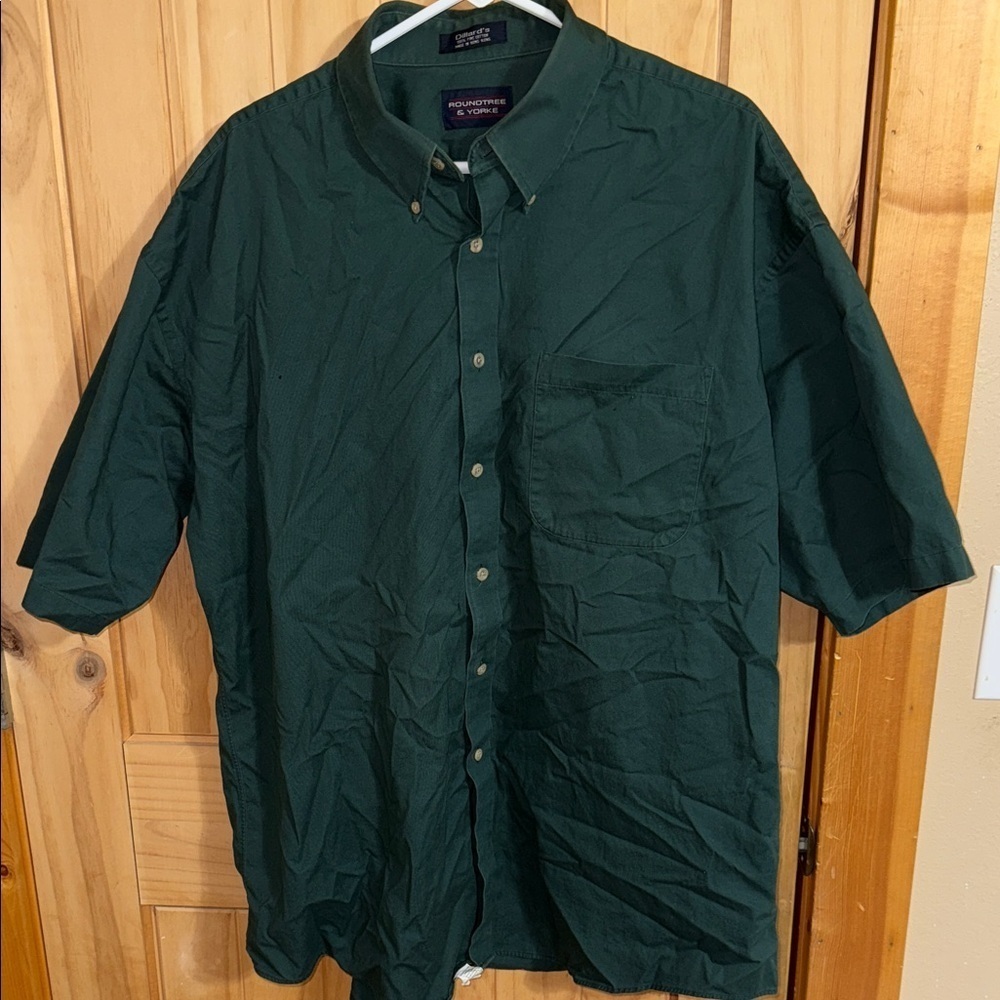 Roundtree & Yorke Men's Forest Green Casual Shirt